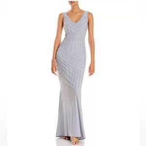 Prom Formal Embellished Column Gown with Rhinestones Bloomingdale’s Worn Once